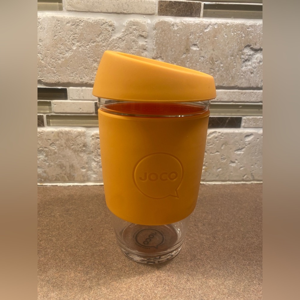 JOCO 16oz Reusable Classic Glass Travel Coffee Cup, Glass Mug Brand New